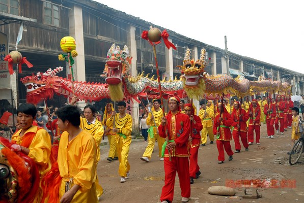 (7)九狮拜象在营前镇表演—叶卡摄.2008年 (复制).jpg